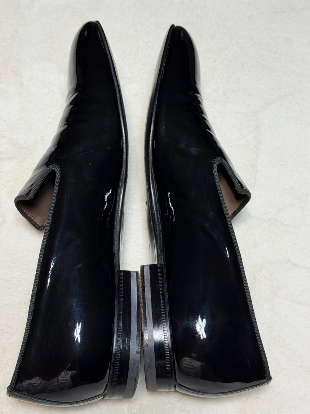 Santoni Mens Black Patent Leather Loafers Shoes Shinny Black Size D 12 - Picture 4 of 15